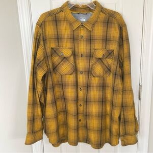 The North Face Arroyo Long Sleeve Flannel Yellow & Black Plaid Men’s XXL